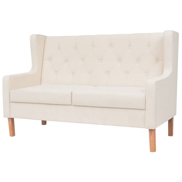 Canapea cu 2 locuri, material textil, alb crem - WALTI WALTI