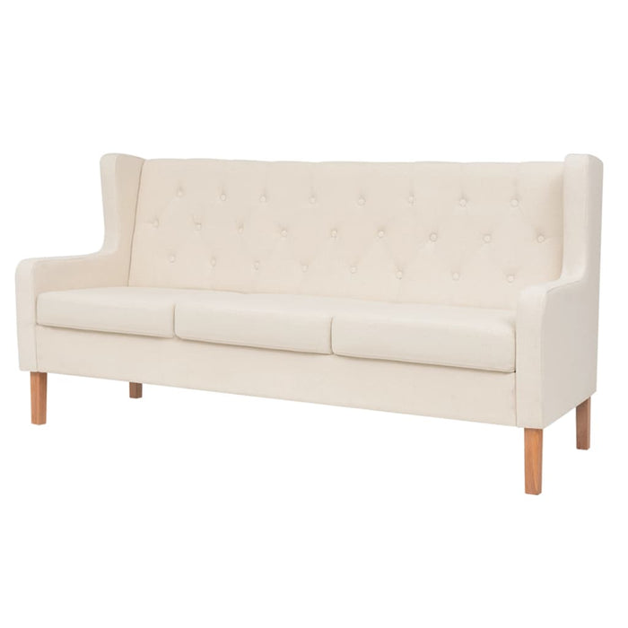 Canapea cu 3 locuri, material textil, alb crem - WALTI WALTI