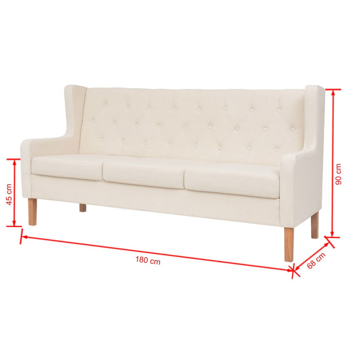 Canapea cu 3 locuri, material textil, alb crem - WALTI WALTI