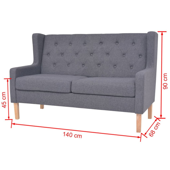 Canapea cu 2 locuri, material textil, gri - WALTI WALTI