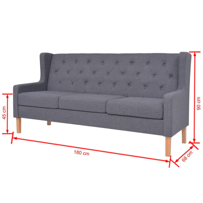Canapea cu 3 locuri, material textil, gri - WALTI WALTI