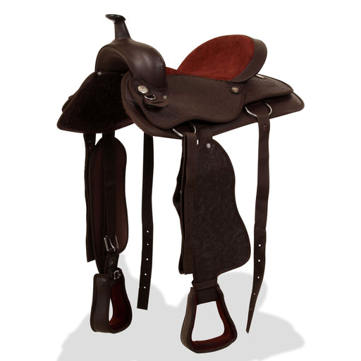 Șa Western, căpăstru & pieptar, piele naturală, 15", maro - WALTI WALTI