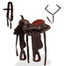 Șa Western, căpăstru & pieptar, piele naturală, 13", maro - WALTI WALTI