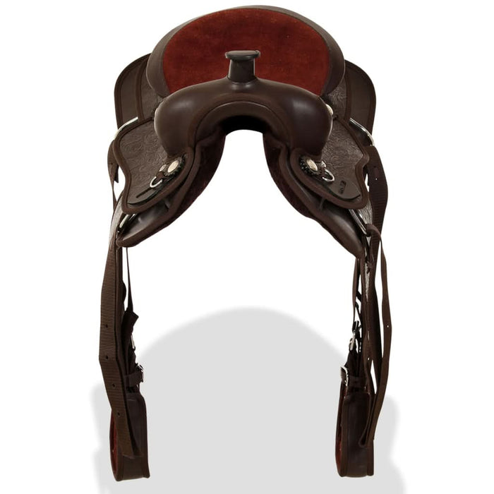 Șa Western, căpăstru & pieptar, piele naturală, 13", maro - WALTI WALTI