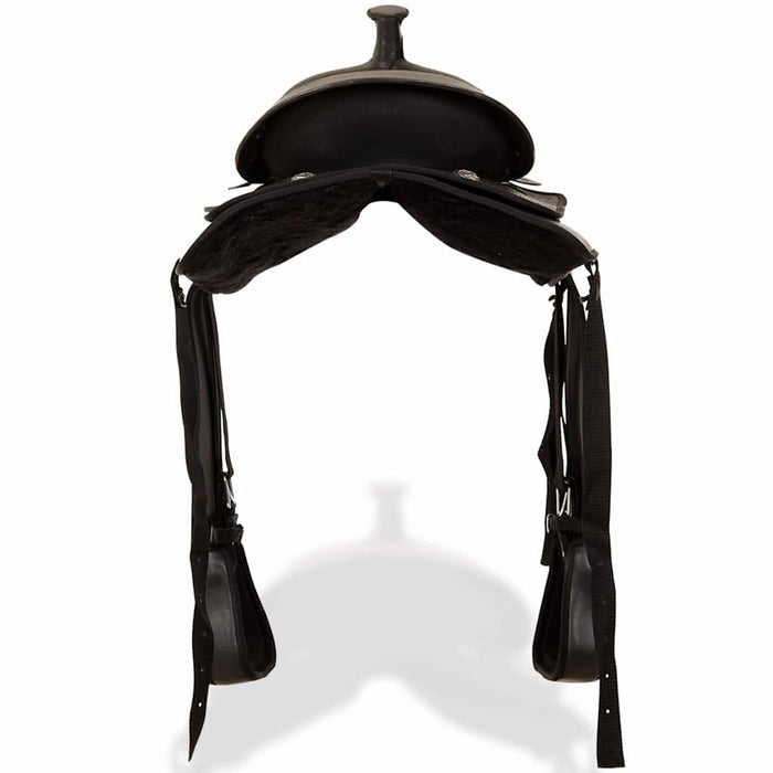 Șa Western, căpăstru & pieptar, piele naturală, 15", negru WALTI