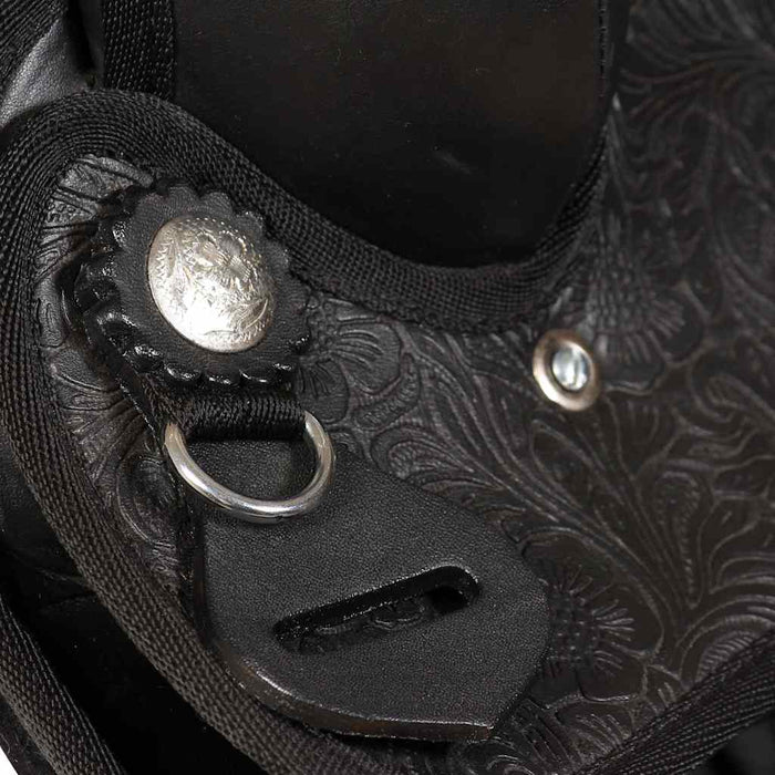 Șa Western, căpăstru & pieptar, piele naturală, 15", negru WALTI