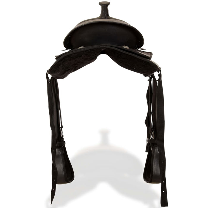 Șa Western, căpăstru & pieptar, piele naturală, 16", negru - WALTI WALTI