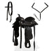 Șa Western, căpăstru & pieptar, piele naturală, 13", negru - WALTI WALTI