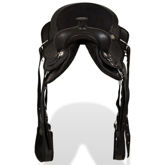 Șa Western, căpăstru & pieptar, piele naturală, 13", negru - WALTI WALTI