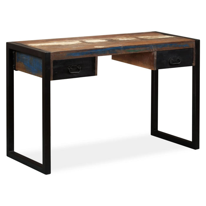 Birou cu 2 sertare, 120 x 50 x 76 cm, lemn masiv reciclat - WALTI WALTI