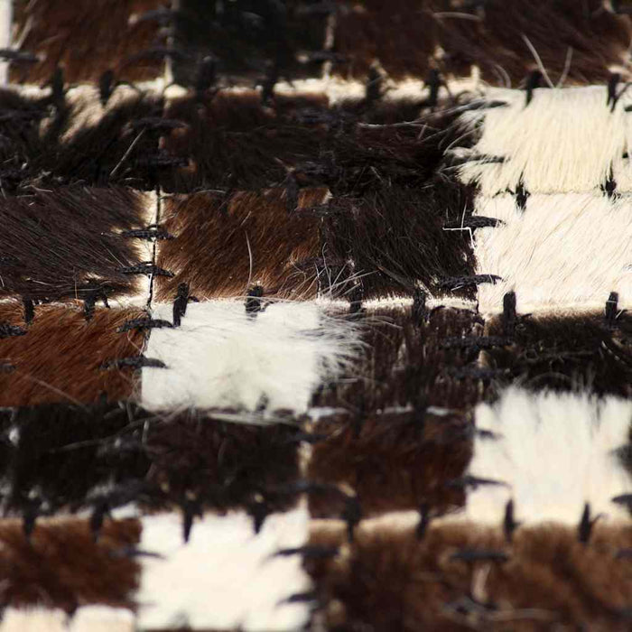 Covor piele naturală, mozaic, 80x150 cm, pătrate, negru/alb WALTI