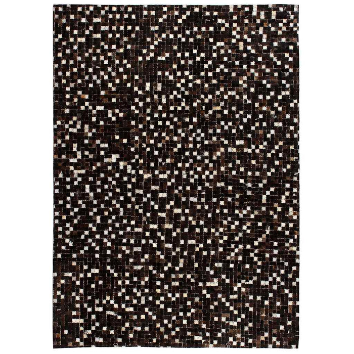 Covor piele naturală, mozaic, 160x230 cm, pătrate, negru/alb WALTI