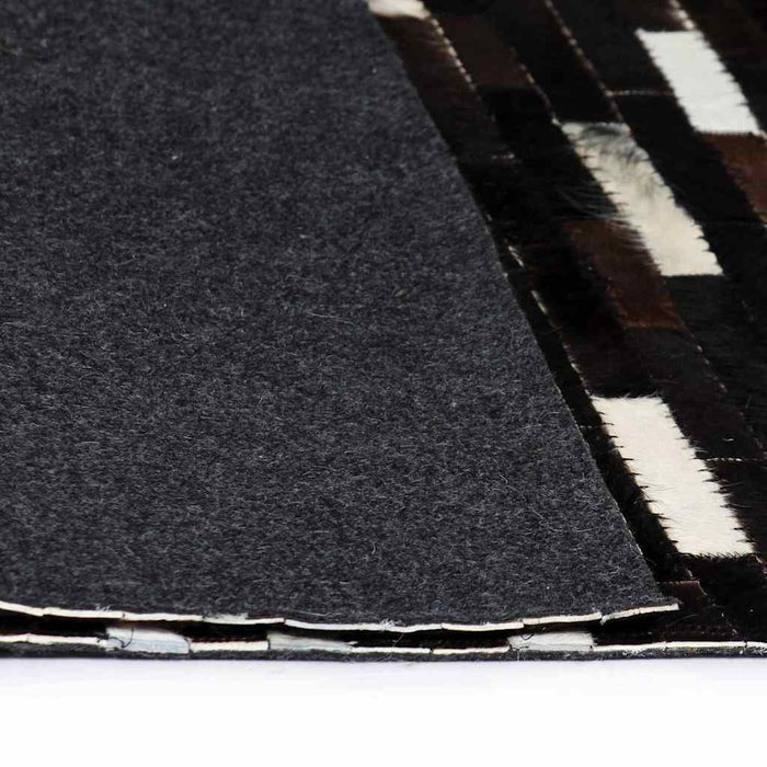 Covor piele naturală, mozaic, 120x170 cm dungi negru/alb WALTI