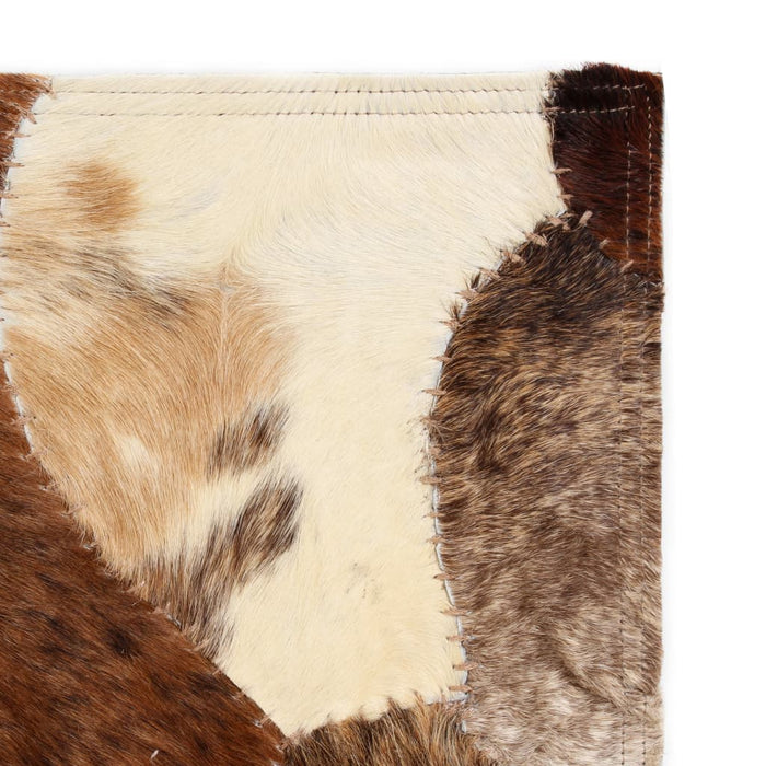 Covor petice diverse piele naturală 80 x 150 cm maro/alb WALTI