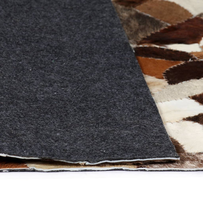 Covor petice diverse piele naturală 80 x 150 cm maro/alb WALTI