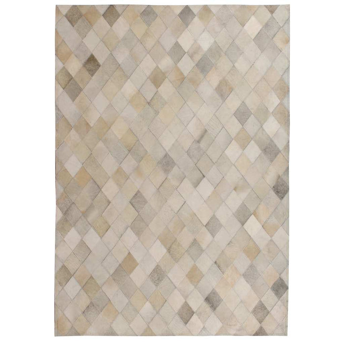 Covor piele naturală, mozaic, 160x230 cm Romburi Gri WALTI