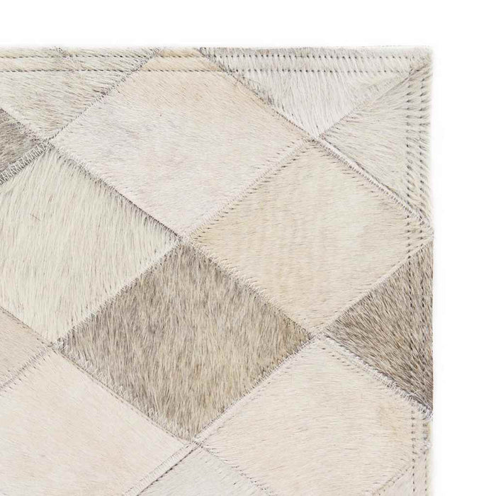 Covor piele naturală, mozaic, 160x230 cm Romburi Gri WALTI