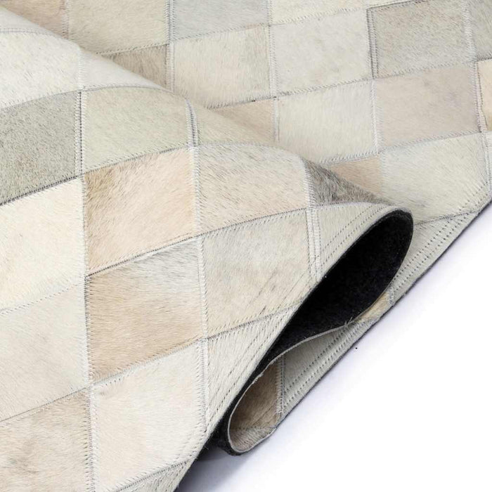 Covor piele naturală, mozaic, 160x230 cm Romburi Gri WALTI