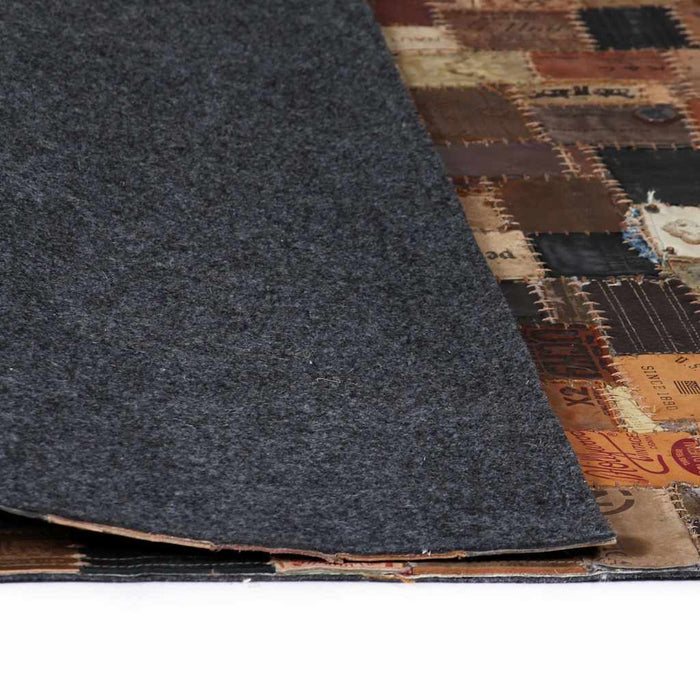 Covor Piele naturală Colaj etichete jeans 120x170 cm Maro WALTI