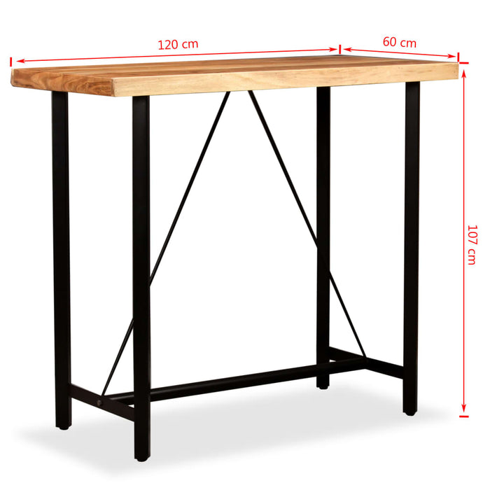 Masă de bar, lemn masiv de acacia, 120 x 60 x 107 cm - WALTI WALTI