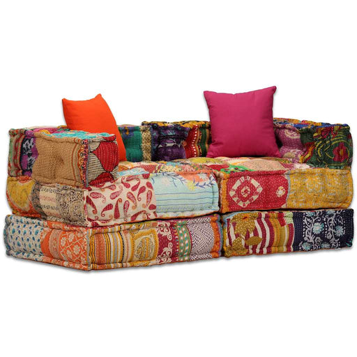 Canapea puf modulară cu 2 locuri, petice, material textil - WALTI WALTI