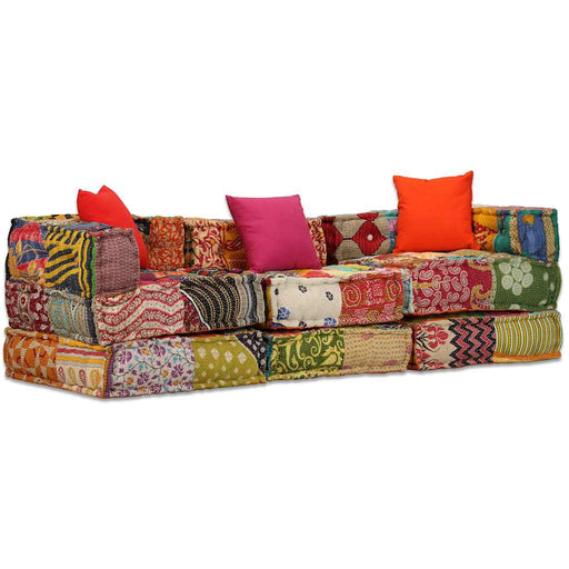 Canapea puf modulară cu 3 locuri, petice, material textil - WALTI WALTI