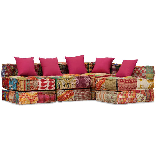 Canapea puf modulară cu 4 locuri, petice, material textil - WALTI WALTI