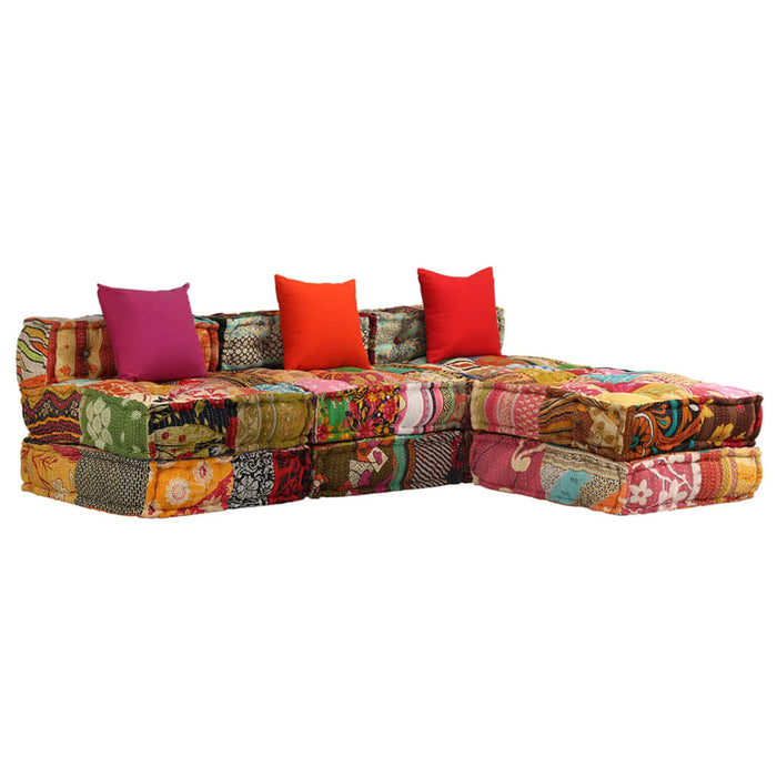 Canapea puf modulară cu 3 locuri, petice, material textil - WALTI WALTI