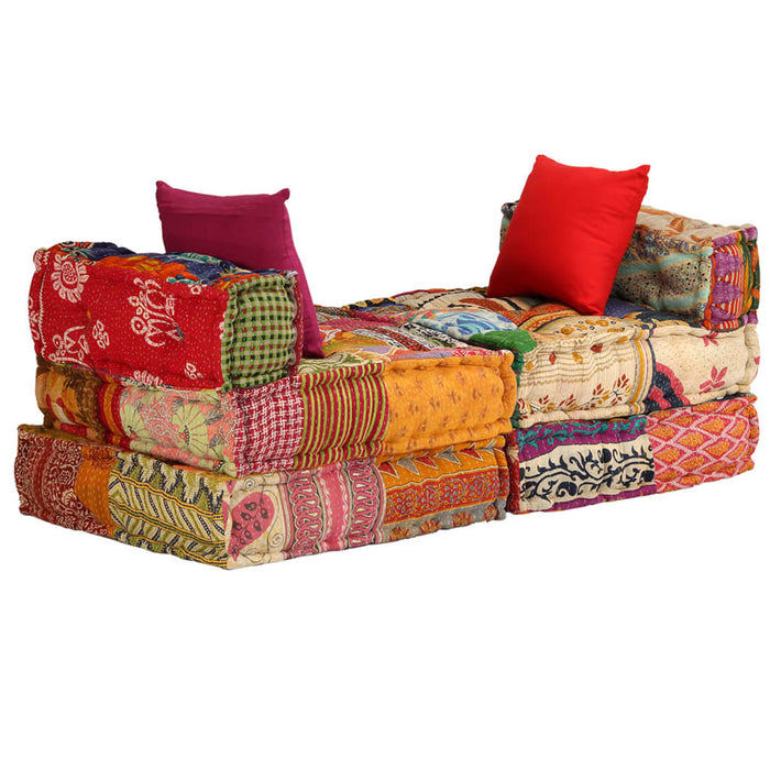 Canapea puf modulară cu 3 locuri, petice, material textil - WALTI WALTI