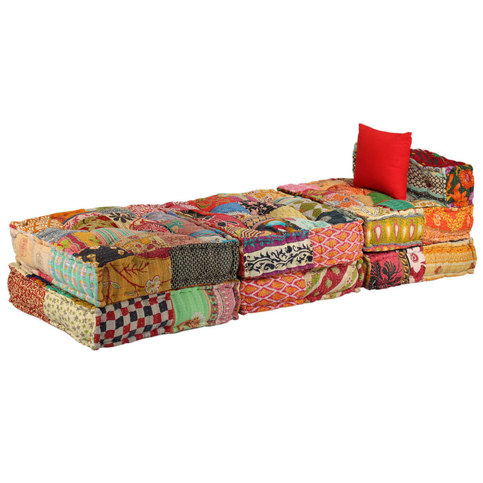 Canapea puf modulară cu 3 locuri, petice, material textil - WALTI WALTI
