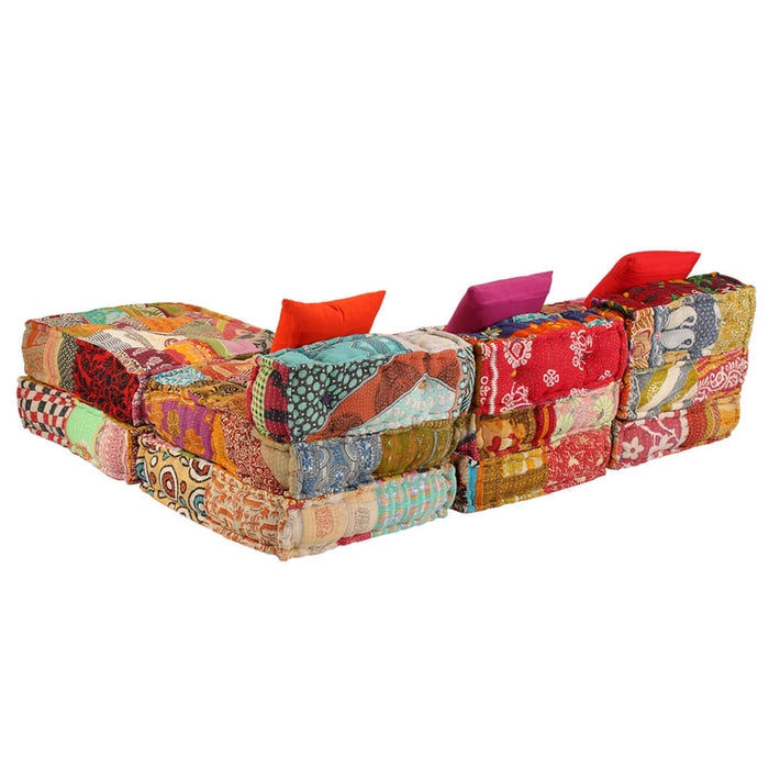 Canapea puf modulară cu 3 locuri, petice, material textil - WALTI WALTI