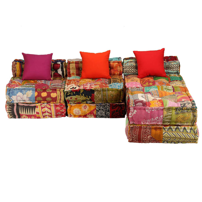 Canapea puf modulară cu 3 locuri, petice, material textil - WALTI WALTI