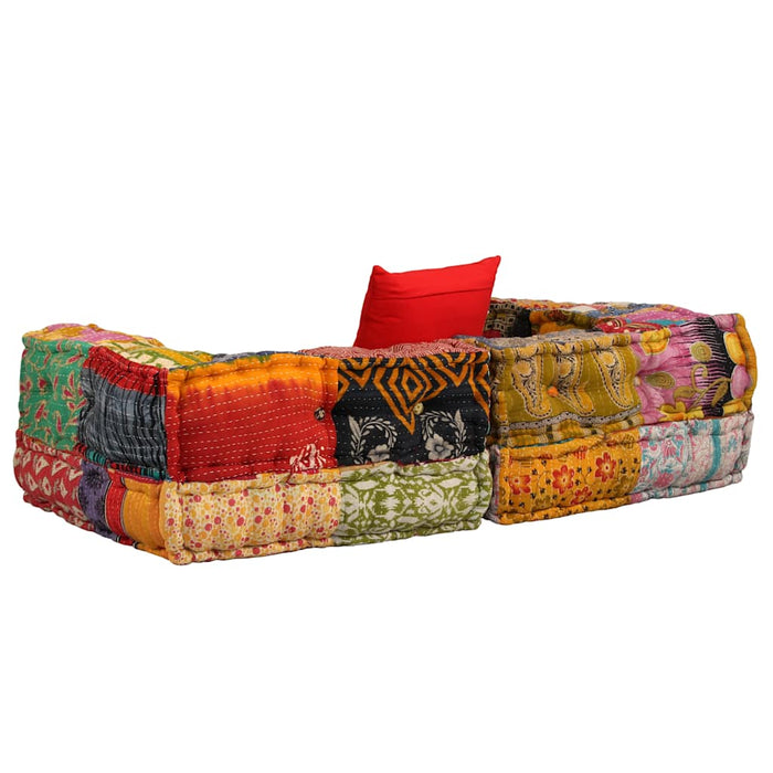 Canapea puf modulară cu 2 locuri, petice, material textil - WALTI WALTI