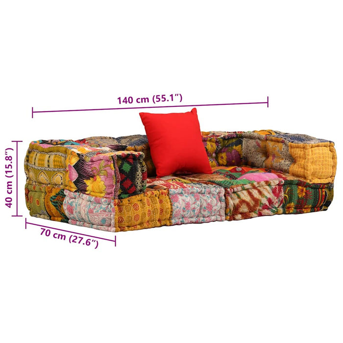 Canapea puf modulară cu 2 locuri, petice, material textil - WALTI WALTI