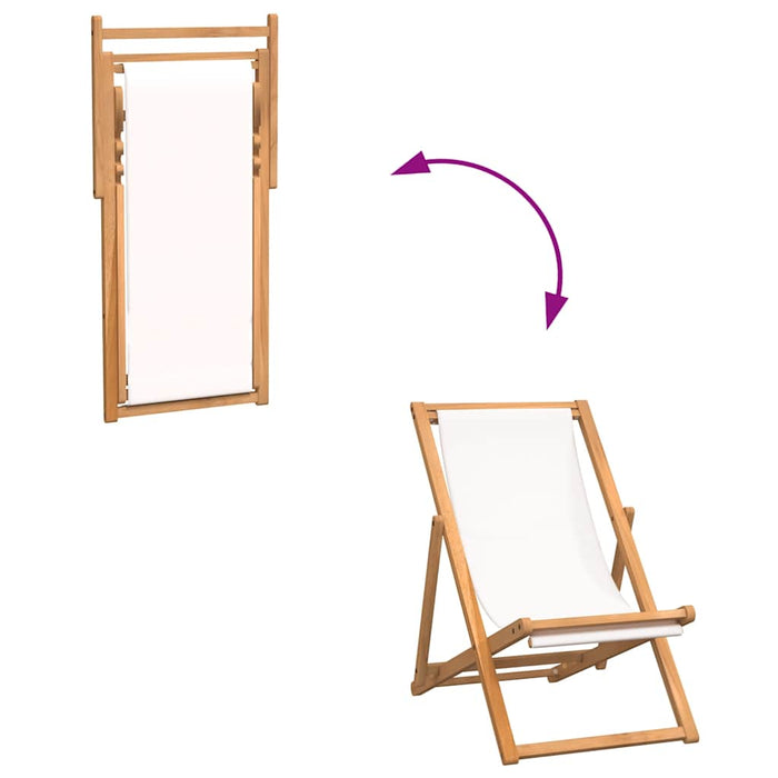 Scaun de exterior, crem, 56 x 105 x 96 cm, lemn de tec - WALTI WALTI