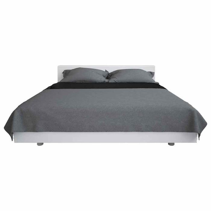Cuvertură matlasată cu două fețe, 230x260 cm, gri și negru - WALTI WALTI
