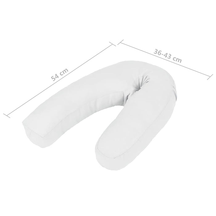 Pernă de sarcină în formă de J, alb, 54x(36-43) cm WALTI