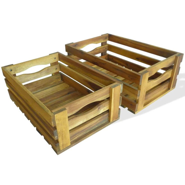 Set lăzi de mere 2 buc. Lemn masiv de salcâm - WALTI WALTI