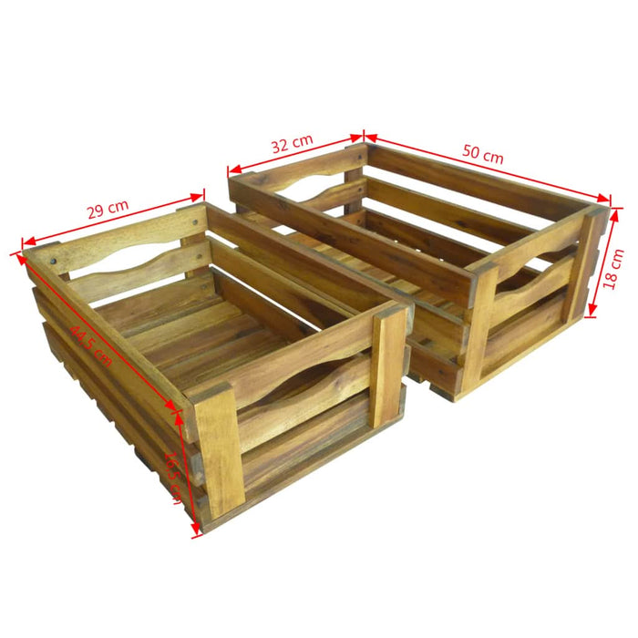 Set lăzi de mere 2 buc. Lemn masiv de salcâm - WALTI WALTI