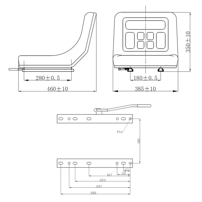 Scaun universal de tractor Negru - WALTI WALTI