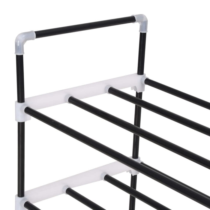Raft încălțăminte cu 4 etajere din metal și plastic, Negru - WALTI WALTI