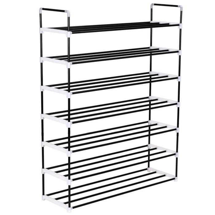 Raft încălțăminte cu 7 etajere din metal și plastic, negru - WALTI WALTI
