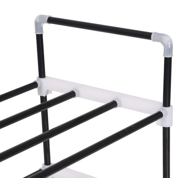 Raft încălțăminte cu 7 etajere din metal și plastic, negru - WALTI WALTI