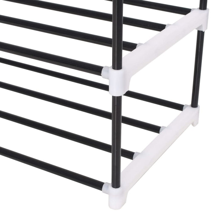 Raft încălțăminte cu 7 etajere din metal și plastic, negru - WALTI WALTI