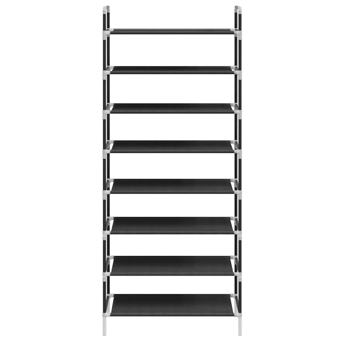 Raft încălțăminte 8 rafturi, Metal și textil nețesut, Negru WALTI