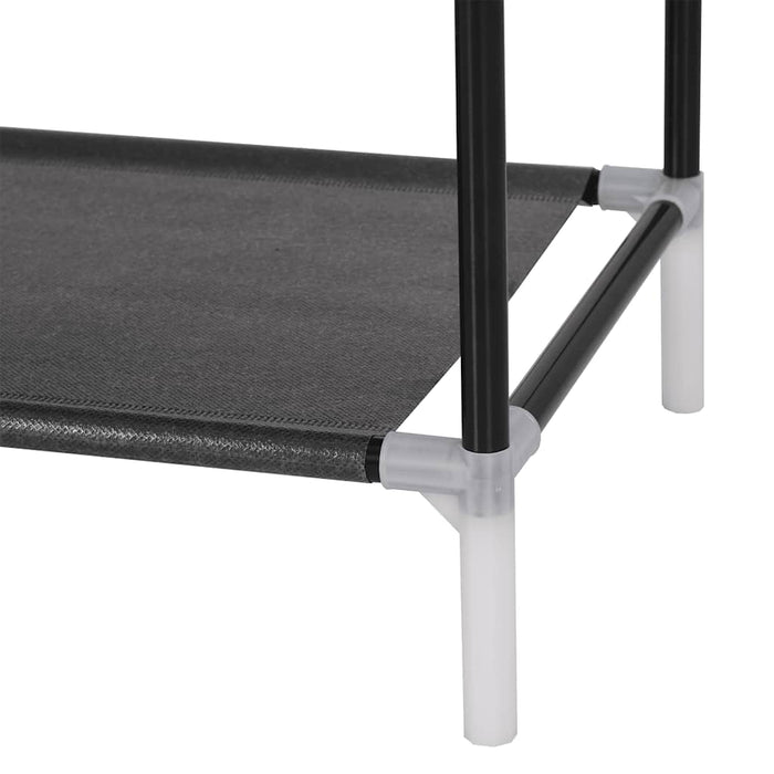 Raft pantofi 10 etajere, Metal și material textil nețesut Negru WALTI