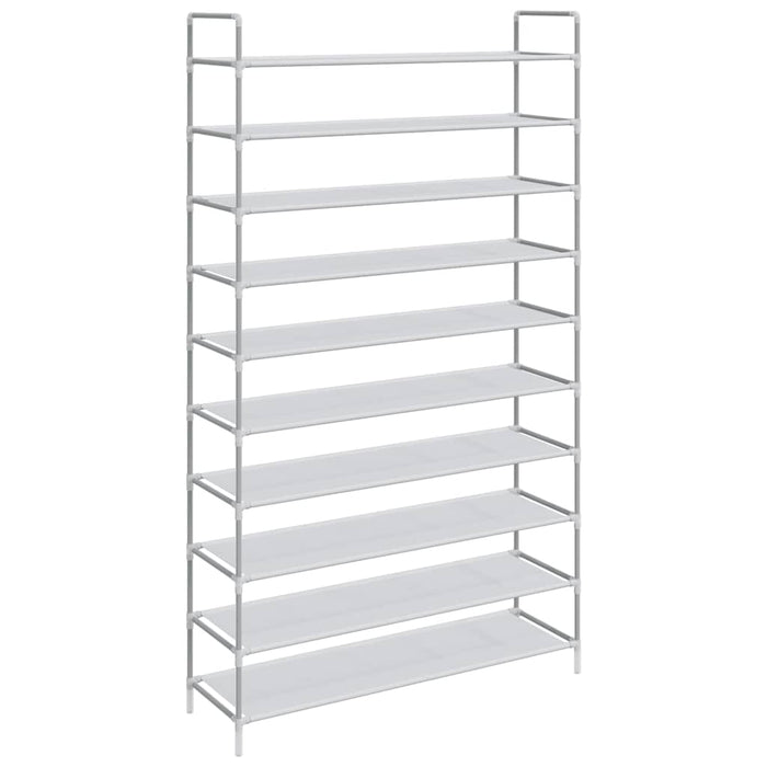 Raft încălțăminte 10 etajere, metal și textil nețesut, argintiu WALTI