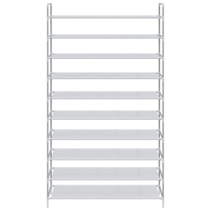 Raft încălțăminte 10 etajere, metal și textil nețesut, argintiu WALTI