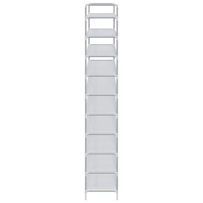 Raft încălțăminte 10 etajere, metal și textil nețesut, argintiu WALTI