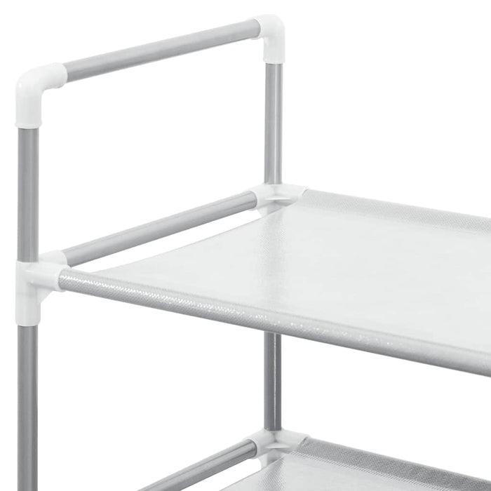 Raft încălțăminte 10 etajere, metal și textil nețesut, argintiu WALTI